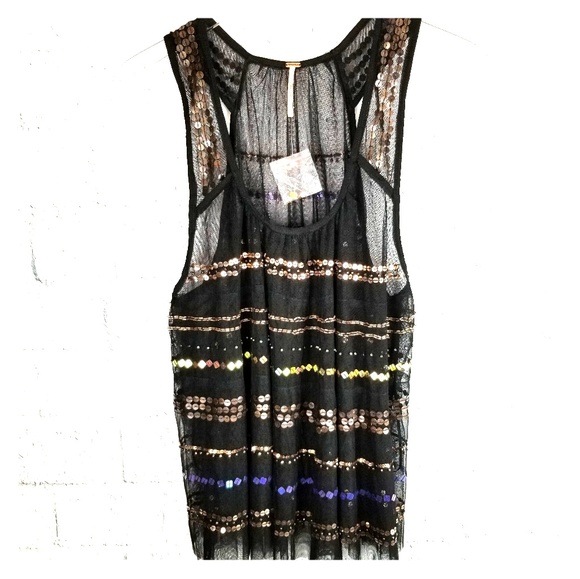 Free People Tops - Free People Sequined Tank Top. Size M.